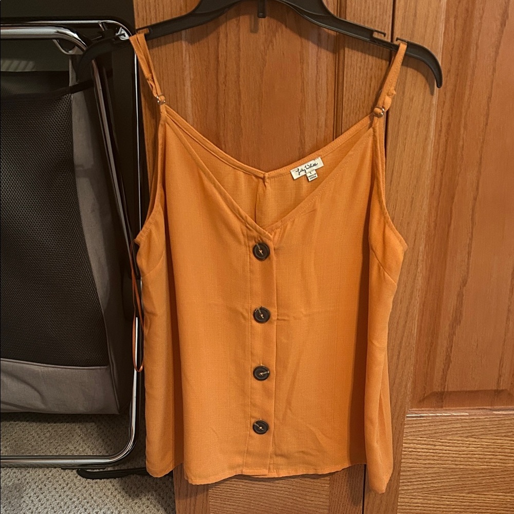 Lily White Orange Button-Front Camisole